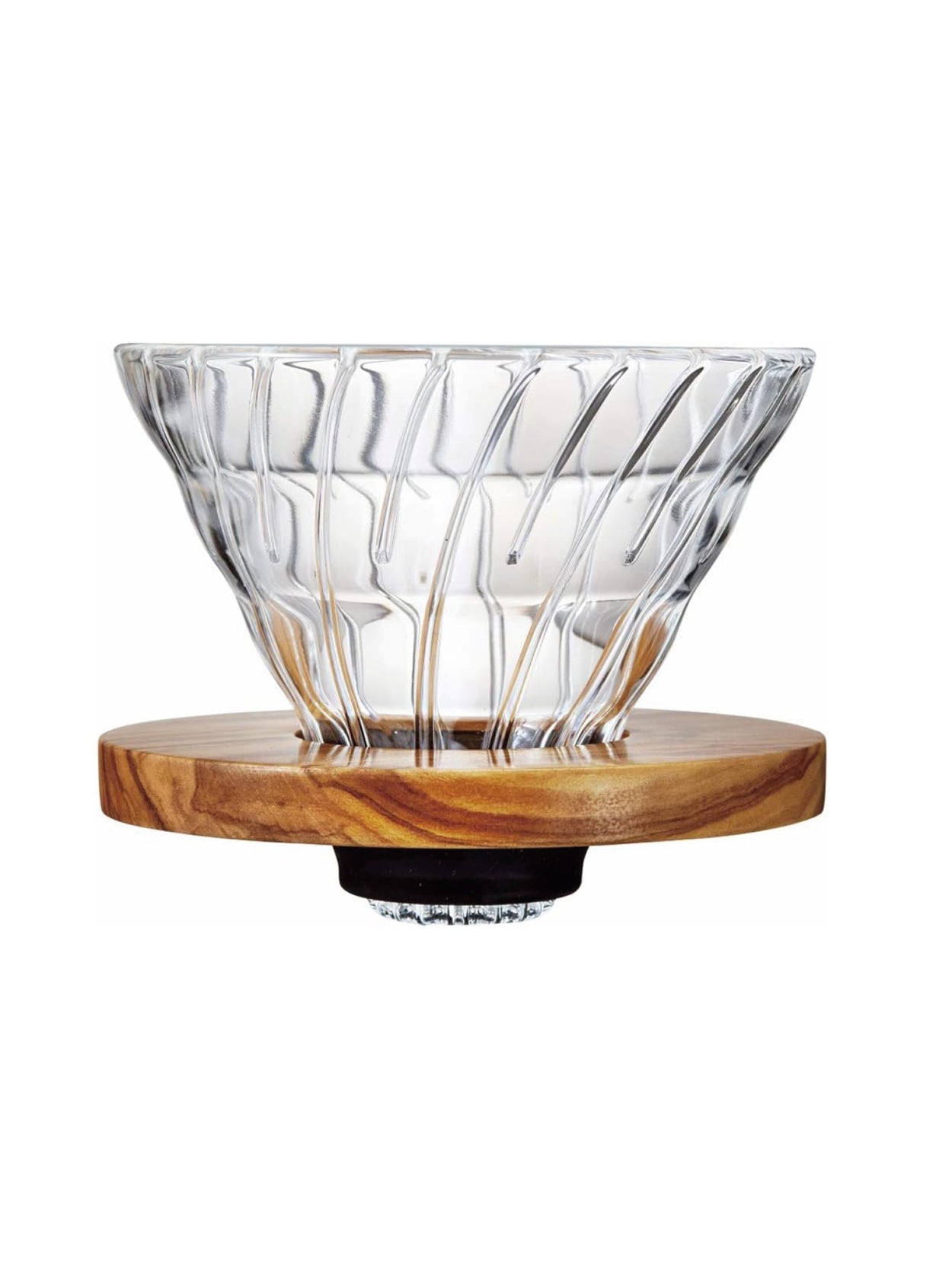 Hario V60 Coffee Glas Dripper Olivenholz