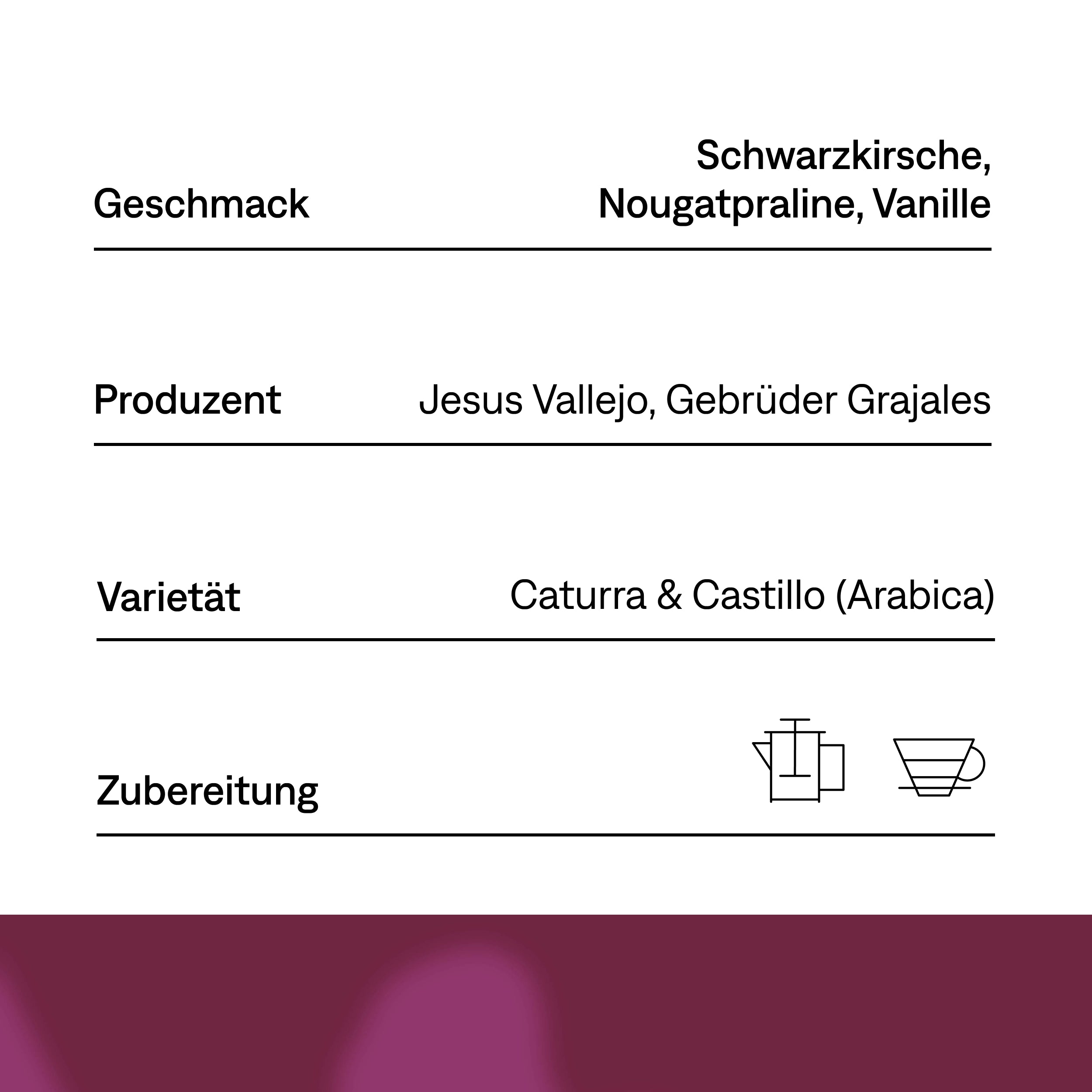 Rosa · Kolumbien · Filter